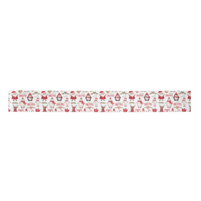 Ruban En Satin Papier Tissu Cute Snowman (Devant)