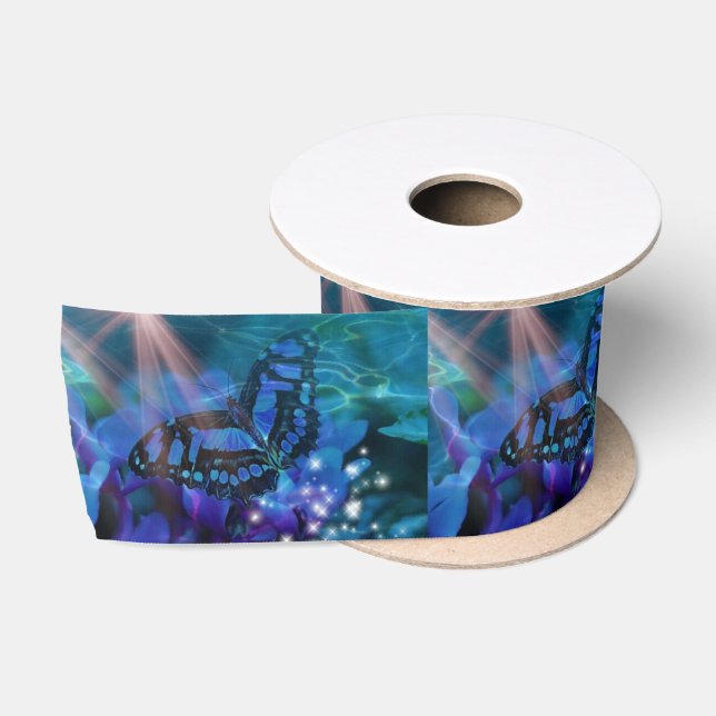Ruban En Satin Papillon bleu magique (Bobine)