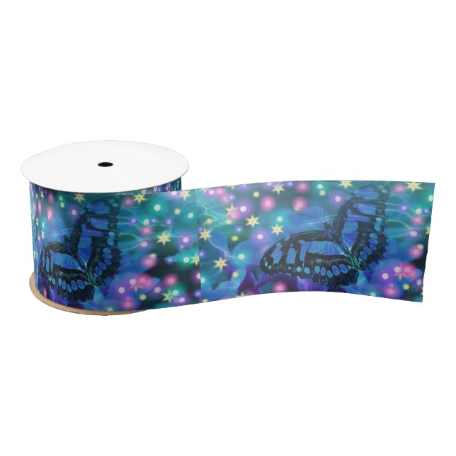 Ruban En Satin Papillon bleu magique (Bobine)