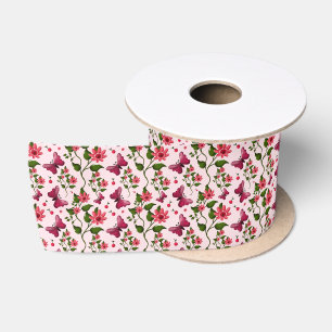 Ruban En Satin Papillon Floral Midnight Bloom