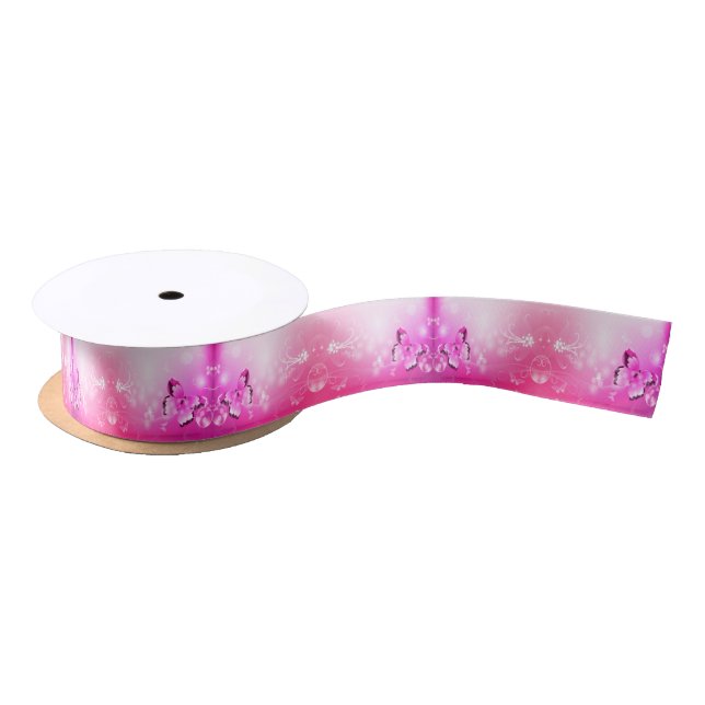 Ruban En Satin Papillon magenta (Bobine)