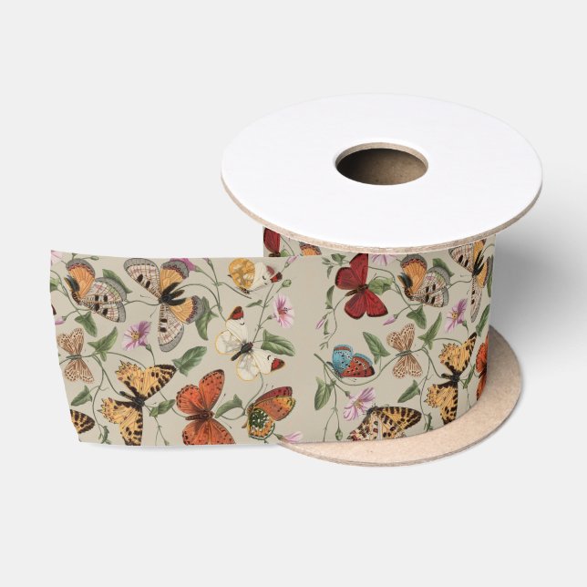 Ruban En Satin Papillon Moth Nature Collection Dessin (Bobine)
