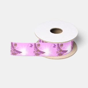 Ruban En Satin Papillon Rose Violet