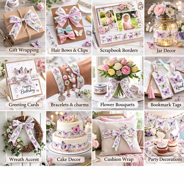 Ruban En Satin Papillons pastel (Créateur téléchargé)