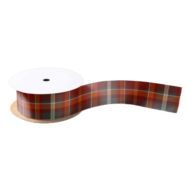 Ruban En Satin Paprika, Motif de Tartan, et Slate ID210 (Bobine)