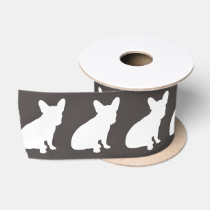 Ruban En Satin Parti Silhouette de Bulldog