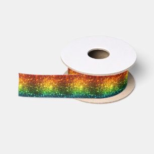Ruban En Satin Parties scintillant Astral Arc-En-Ciel Seul L'Amou