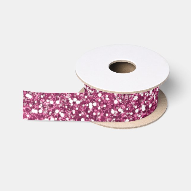 Ruban En Satin Parties scintillant rose Faux Texture (Bobine)