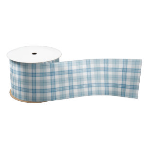 Ruban En Satin Pastel Blue Tartan