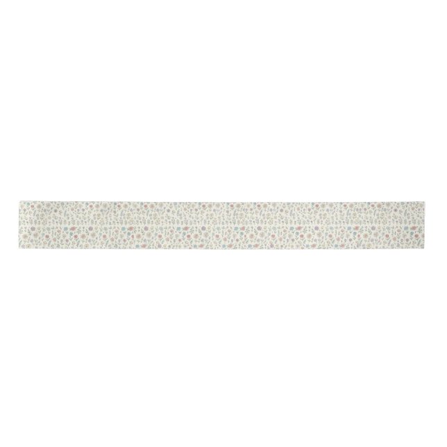 Ruban En Satin pastel floral wrapping paper. (Devant)