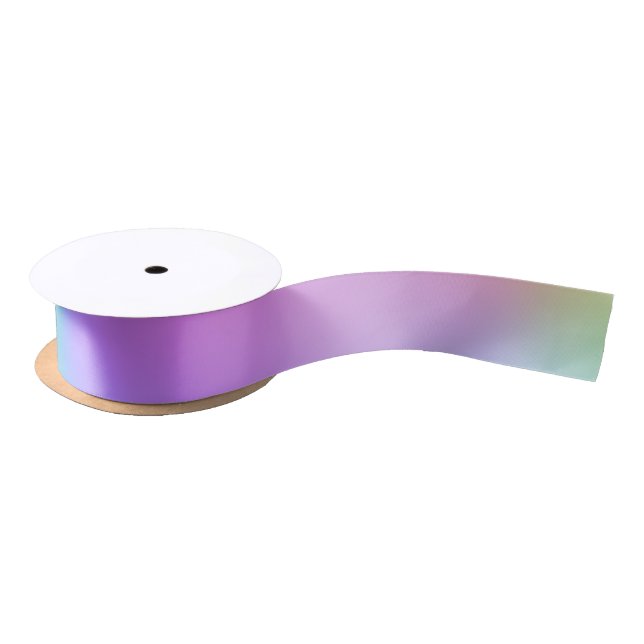 Ruban En Satin Pastel Rainbow Colonnes Abstrait Blur Gradient Omb (Bobine)