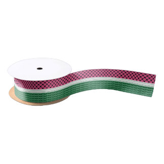 Ruban En Satin Pastèque palestinienne Keffiyeh