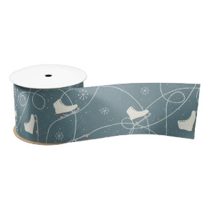 Ruban En Satin Patinage artistique sur le bleu de genévrier