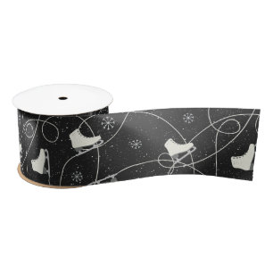 Ruban En Satin Patinage artistique sur presque noir