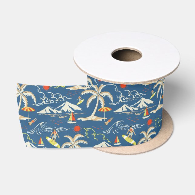 Ruban En Satin Patters tropicaux (Bobine)