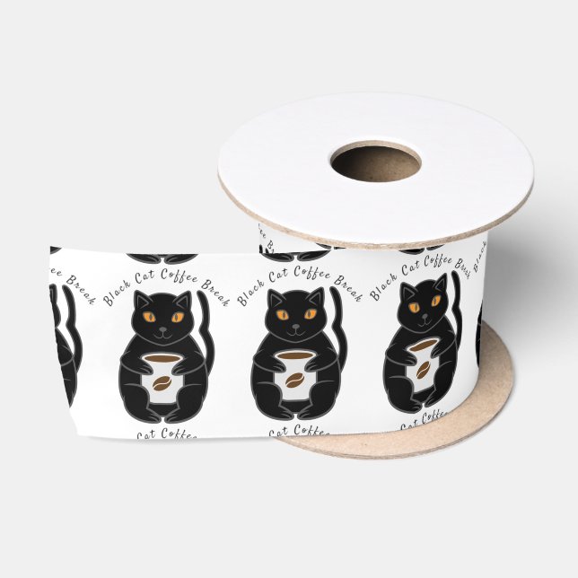 Ruban En Satin Pause café au Chat Noir Thunder_Cove  (Bobine)