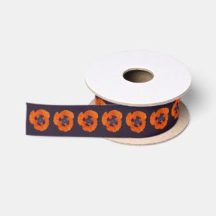 Ruban En Satin Pavot orange écarlate 1