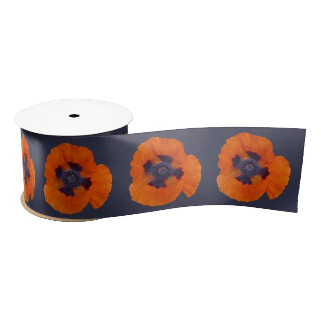 Ruban En Satin Pavot orange écarlate 1 (Bobine)