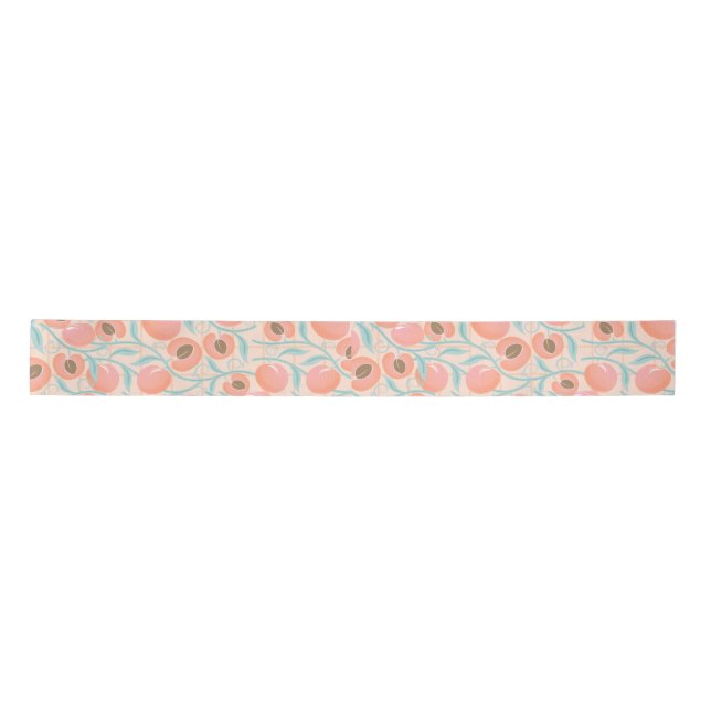 Ruban En Satin Peachs Blooms Boho Motif Peach (Devant)