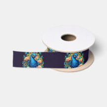 Peacock Avec Roses Peach