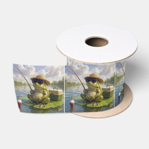 Ruban En Satin Pêche à la grenouille depuis un nénuphar