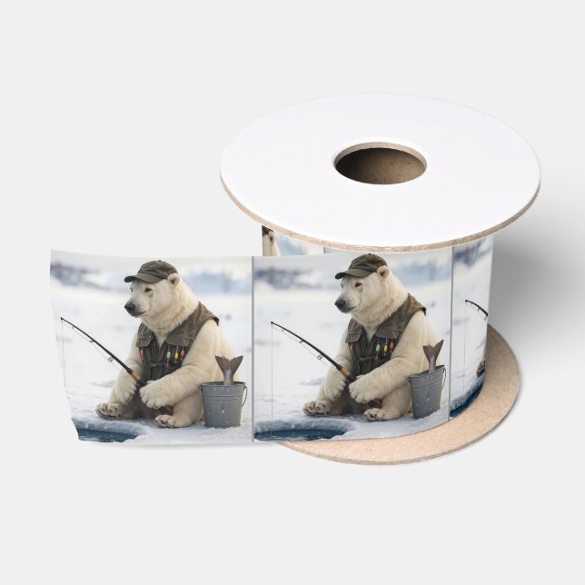 Ruban En Satin Pêche sur glace d'ours polaire (Bobine)