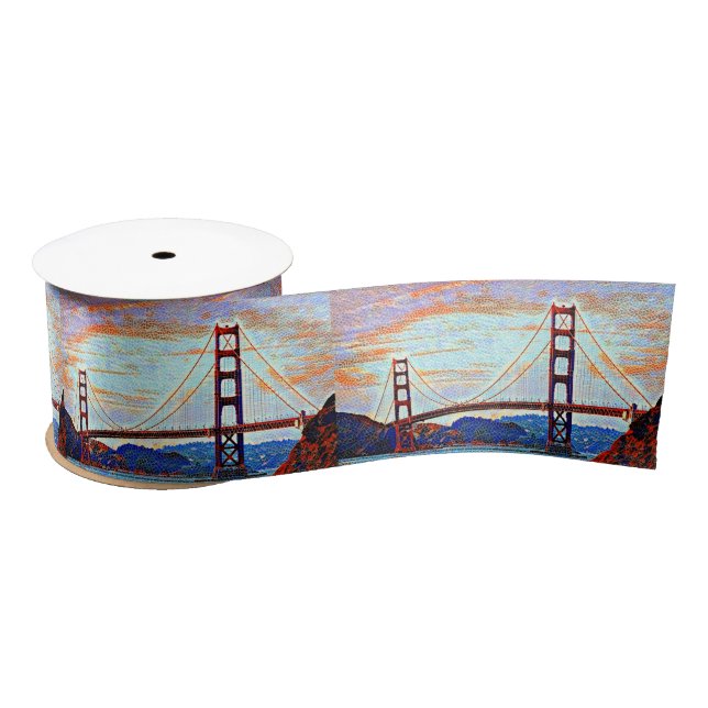 Ruban En Satin Peinture de golden gate bridge (Bobine)