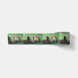 Ruban En Satin Peinture de loutre de mer