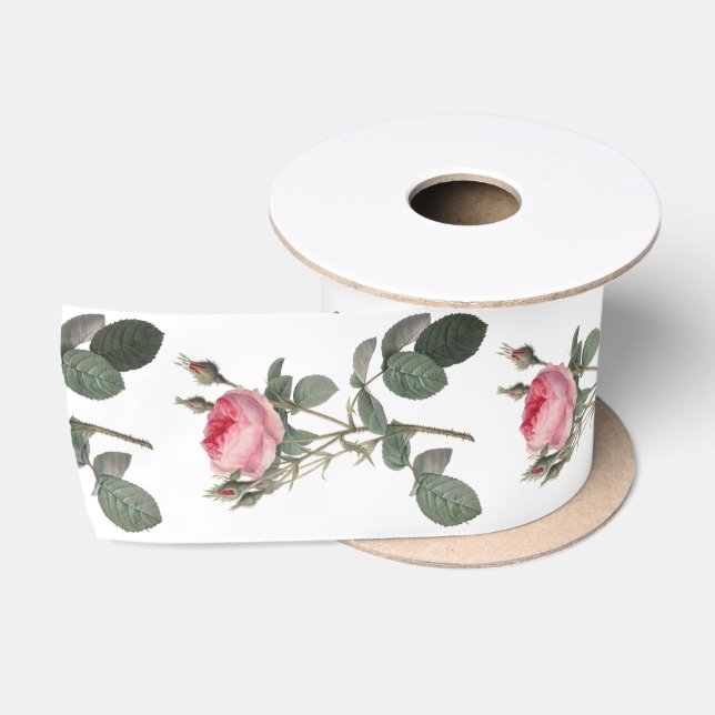 Ruban En Satin Peinture vintage rose pâle (Bobine)