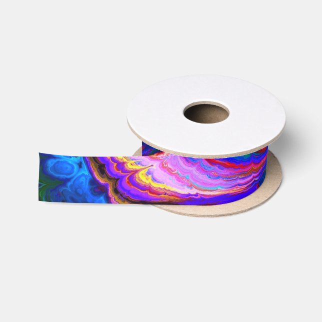 Ruban En Satin Peintures à teintes pourpres modernes (Bobine)