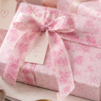 Pensez Motif Floral Aquarelle Rose Monogramme 
