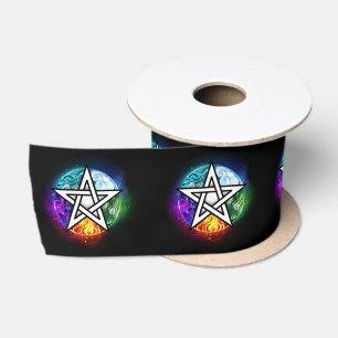 Ruban En Satin pentagramme wiccan