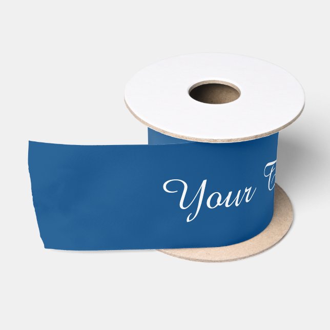 Ruban En Satin Pentes STRIPES - bleu + votre texte (Bobine)