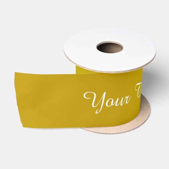 Ruban En Satin Pentes STRIPES - jaune + votre texte (Bobine)
