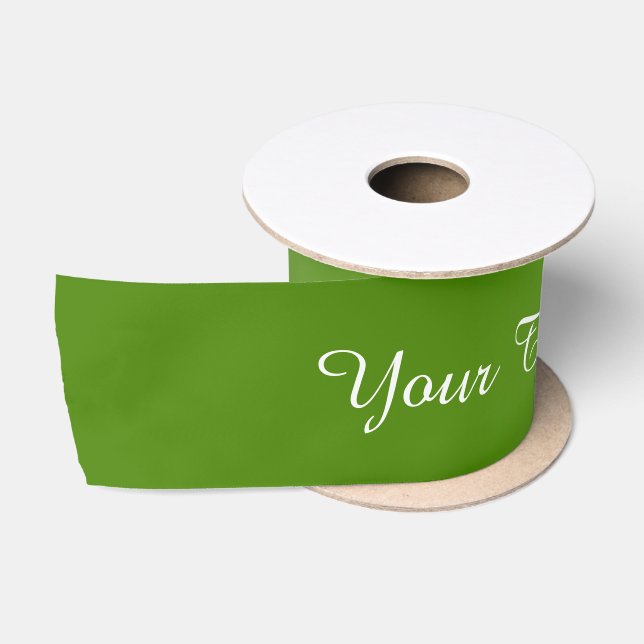 Ruban En Satin Pentes STRIPES - vert olive + votre texte (Bobine)