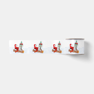 Ruban En Satin Père Noël avec Renard de lapin et écureuil