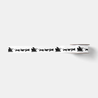 Ruban En Satin Père Noël avec traîneau de chien dans l'Arctique L