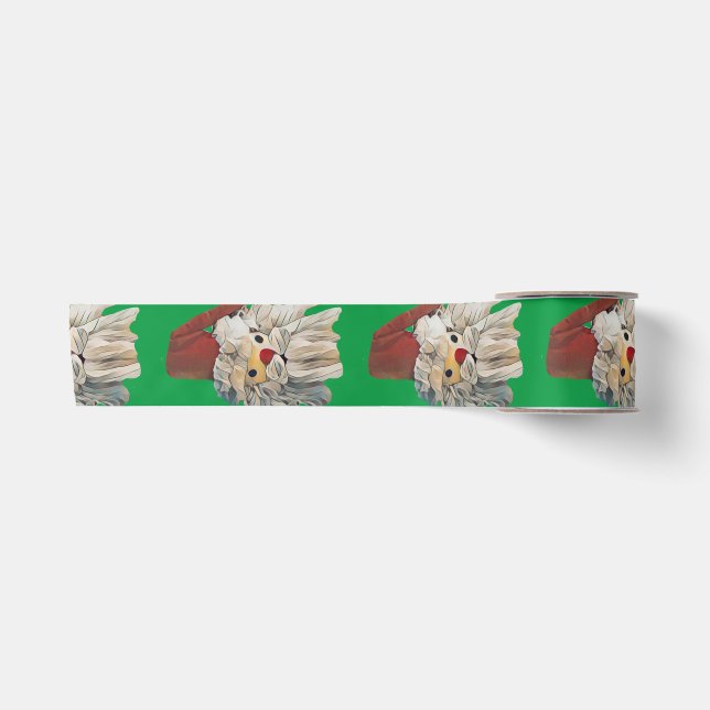 Ruban En Satin Père Noël moderne Noël vert (Devant)