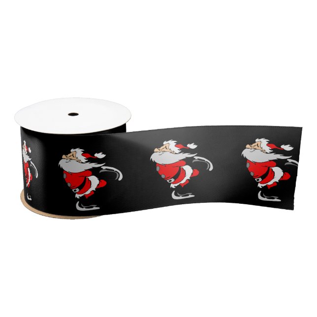 Ruban En Satin Père Noël patinant (Bobine)