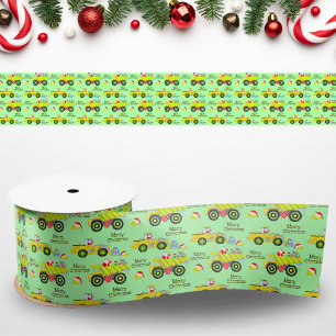Ruban En Satin Père Noël Sur Camion-Camion-Camion-Camion Et Bulld