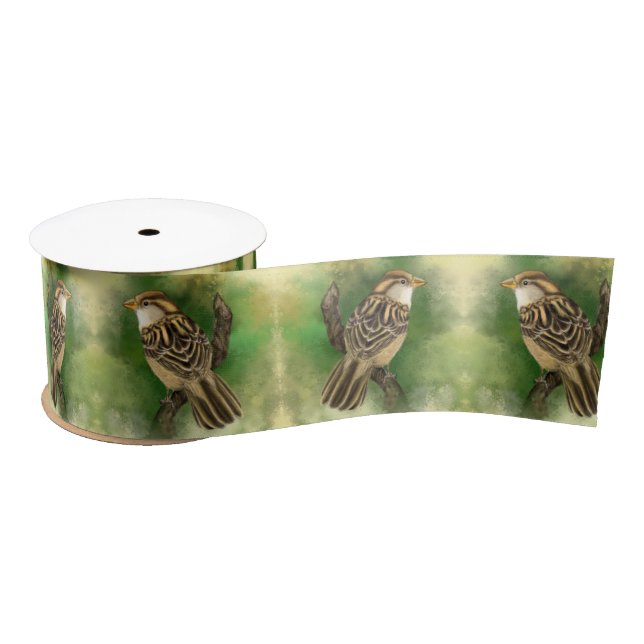 Ruban En Satin Petit Bruant Satin Ribbon Ressort Birds (Bobine)