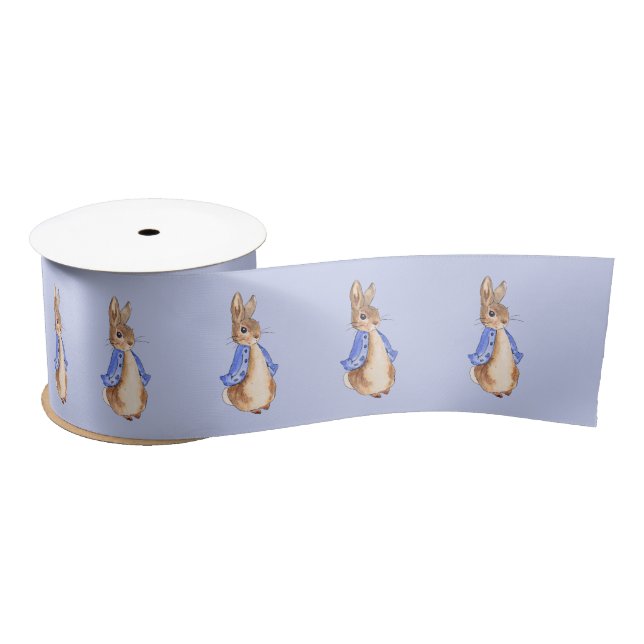 Ruban En Satin Pierre le lapin bleu pastel (Bobine)