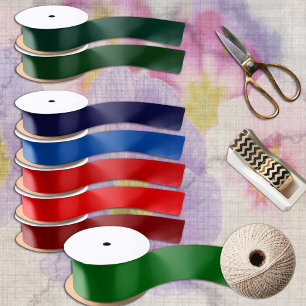 Ruban En Satin Pin vert frais solide minimaliste