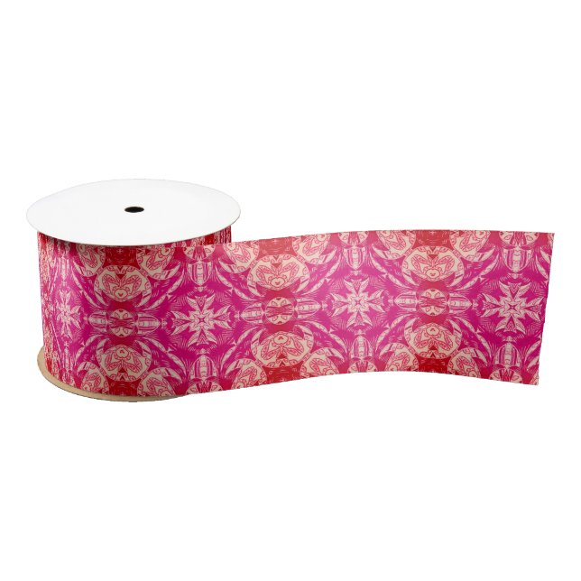Ruban En Satin Pink Abstrait doux Motif Mandala (Bobine)