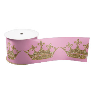 Ruban En Satin Pirincement couronne or Satin ruban Satin Bow rose