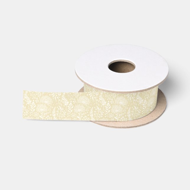 Ruban En Satin Pissenlit doux Neutre - Blé doré (Bobine)