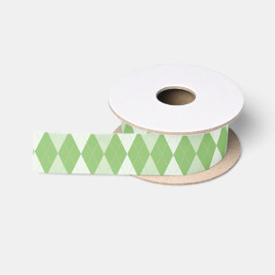 Ruban En Satin Pistachio Jacquard vert Pale Vert Petit Diamant