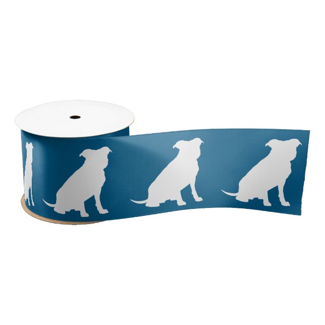 Ruban En Satin Pit Bull Chien Baby shower Blue Boy Pitbull (Bobine)