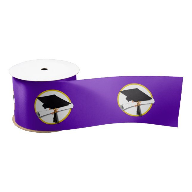 Ruban En Satin Plafond de diplôme avec diplôme - Violet (Bobine)