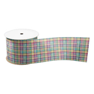 Ruban En Satin Plaid au printemps/Pâques/tartan